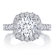 Round with Cushion Bloom Engagement Ring