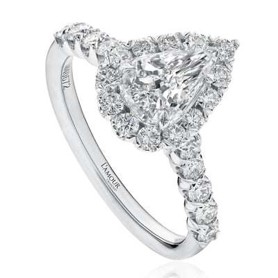 LAmour Crisscut® Pear Shape Diamond Engagement Ring