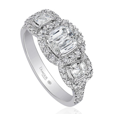 Christopher Designs LAmour Crisscut® Cushion Engagement Ring