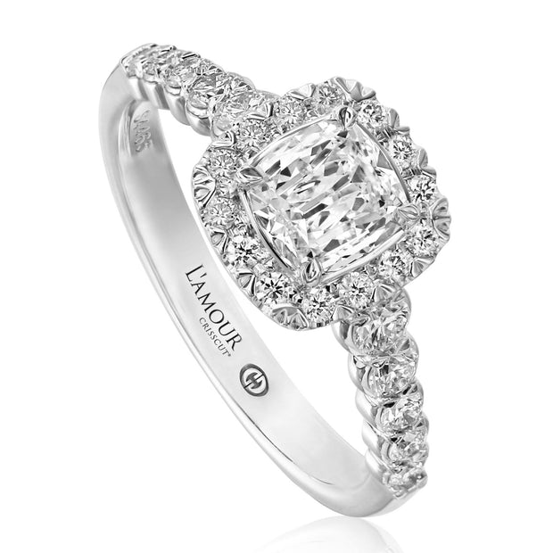 LAmour Crisscut® Cushion Shape Diamond Engagement Ring