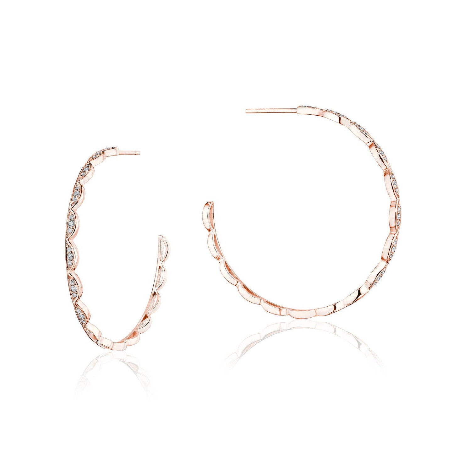 Closed Crescent Diamond Hoop Earrings