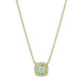 Petite Cushion Gem Necklace with Prasiolite