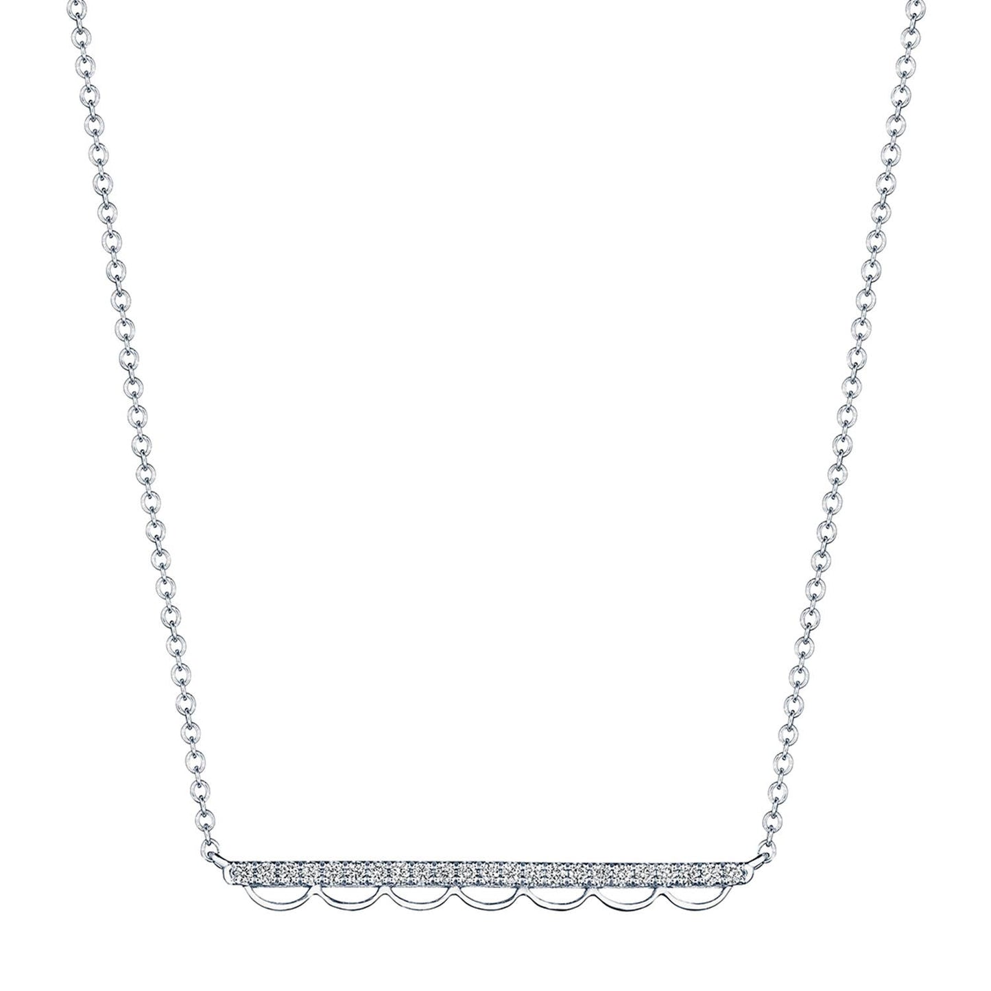 Open Crescent Diamond Necklace