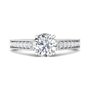 FlyerFit Micropave 14K White Gold Engagement Ring