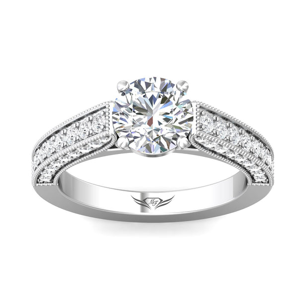 FlyerFit Micropave 14K White Gold Engagement Ring