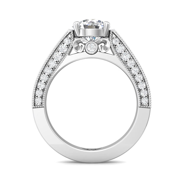 FlyerFit Micropave 14K White Gold Engagement Ring