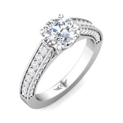 FlyerFit Micropave 14K White Gold Engagement Ring