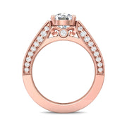 FlyerFit Micropave 14K Pink Gold Engagement Ring