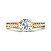 FlyerFit Micropave 14K Yellow Gold Engagement Ring