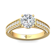 FlyerFit Micropave 14K Yellow Gold Engagement Ring