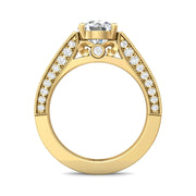 FlyerFit Micropave 18K Yellow Gold Engagement Ring