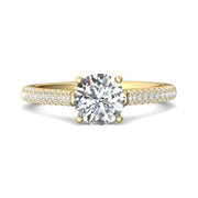 FlyerFit Micropave 18K Yellow Gold Engagement Ring