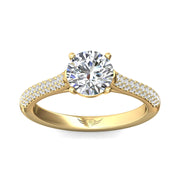 FlyerFit Micropave 18K Yellow Gold Engagement Ring