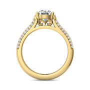 FlyerFit Micropave 18K Yellow Gold Engagement Ring