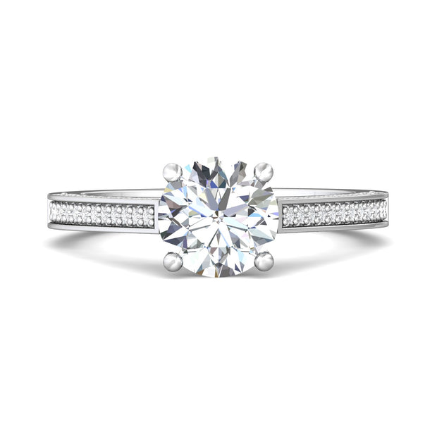 FlyerFit Micropave 14K White Gold Engagement Ring