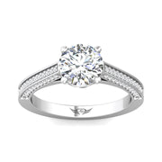 FlyerFit Micropave 14K White Gold Engagement Ring