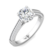 FlyerFit Micropave 14K White Gold Engagement Ring