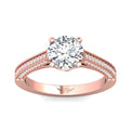 FlyerFit Micropave 18K Pink Gold Engagement Ring