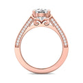 FlyerFit Micropave 18K Pink Gold Engagement Ring