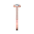 FlyerFit Micropave 18K Pink Gold Engagement Ring