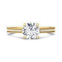 FlyerFit Micropave 18K Yellow Gold Engagement Ring