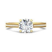 FlyerFit Micropave 14K Yellow Gold Engagement Ring