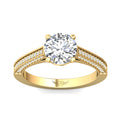 FlyerFit Micropave 18K Yellow Gold Engagement Ring