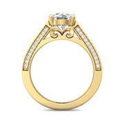 FlyerFit Micropave 14K Yellow Gold Engagement Ring