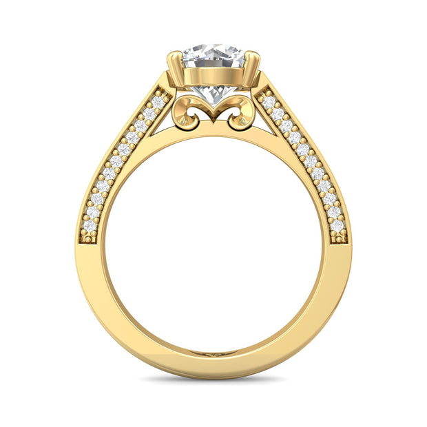 FlyerFit Micropave 14K Yellow Gold Engagement Ring