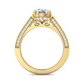 FlyerFit Micropave 18K Yellow Gold Engagement Ring