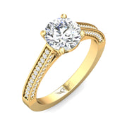 FlyerFit Micropave 14K Yellow Gold Engagement Ring