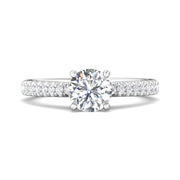 FlyerFit Micropave 14K White Gold Engagement Ring