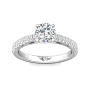 FlyerFit Micropave 14K White Gold Engagement Ring