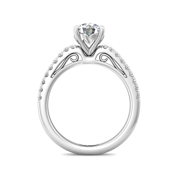 FlyerFit Micropave 14K White Gold Engagement Ring