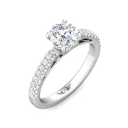 FlyerFit Micropave 14K White Gold Engagement Ring