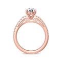 FlyerFit Micropave 18K Pink Gold Engagement Ring