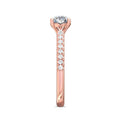 FlyerFit Micropave 18K Pink Gold Engagement Ring