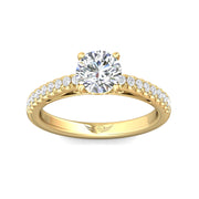 FlyerFit Micropave 14K Yellow Gold Engagement Ring