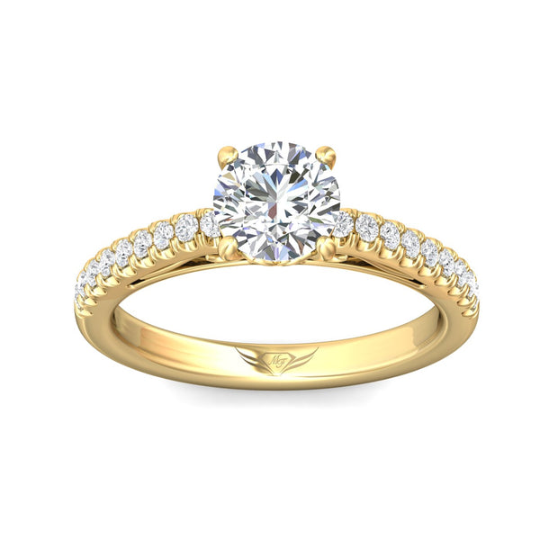 FlyerFit Micropave 14K Yellow Gold Engagement Ring