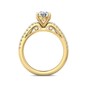 FlyerFit Micropave 14K Yellow Gold Engagement Ring