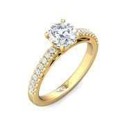 FlyerFit Micropave 14K Yellow Gold Engagement Ring