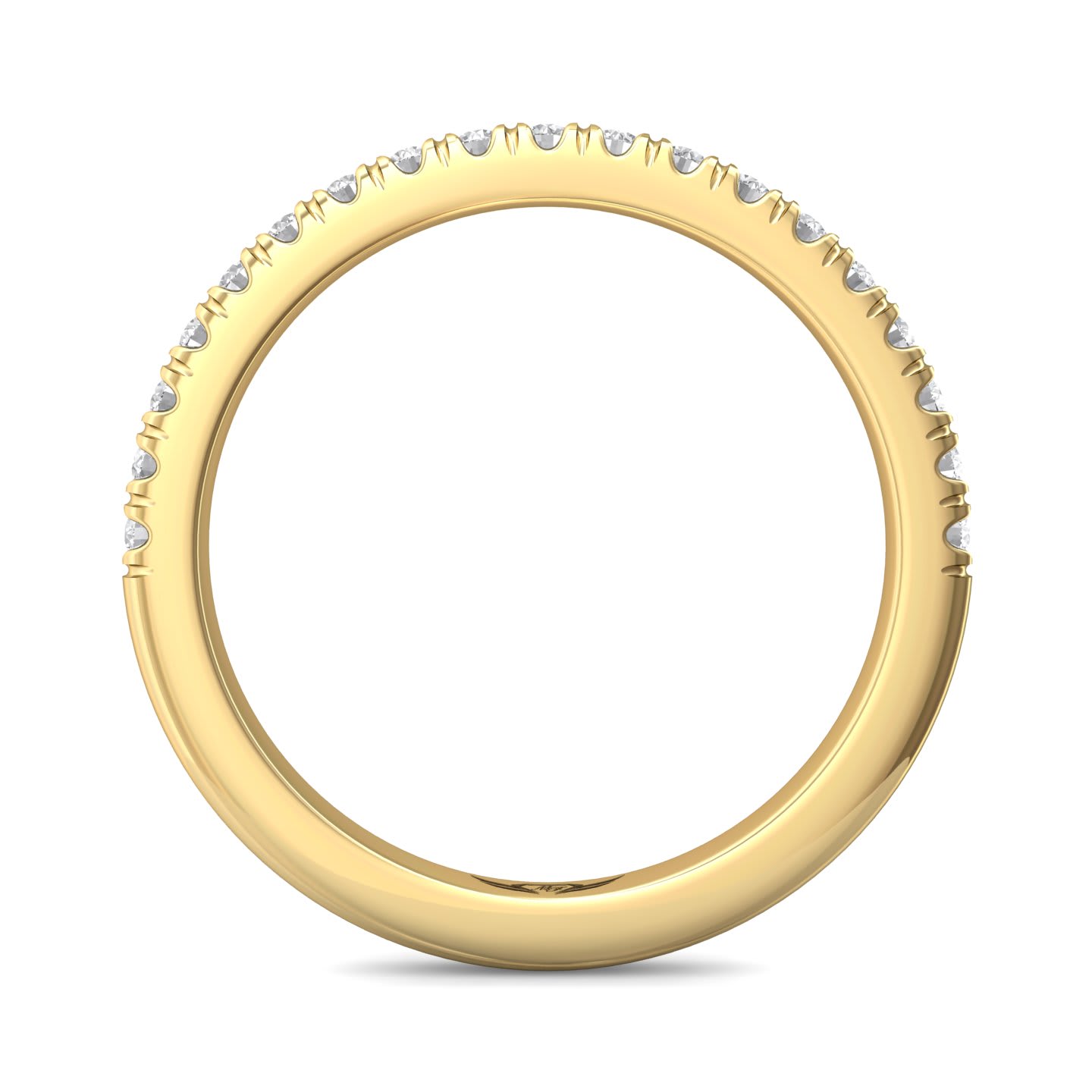 FlyerFit Micropave 18K Yellow Gold Wedding Band