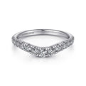 Gabriel & Co. AN10958W44JJ Curved 14K White Gold French Pavé Set Diamond Wedding Band