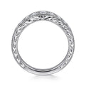 Gabriel & Co. AN10961W44JJ Vintage Inspired 14K White Gold Curved Channel Set Diamond Wedding Band with Engraving