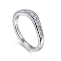 Gabriel & Co. AN10962W44JJ Curved 14K White Gold Channel Set Diamond Wedding Band