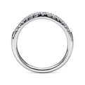 Gabriel & Co. AN10963W44JJ Curved 14K White Gold French Pavé Diamond Wedding Band