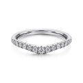 Gabriel & Co. AN11013W44JJ Curved 14K White Gold French Pavé Diamond Wedding Band