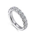 Gabriel & Co. AN11179W44JJ 14K White Gold 11 Stone French Pavé Set Diamond Wedding Band