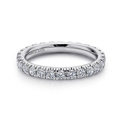 Gabriel & Co. AN11262-5W44JJ 14K White Gold French Pavé Set Diamond Eternity Band