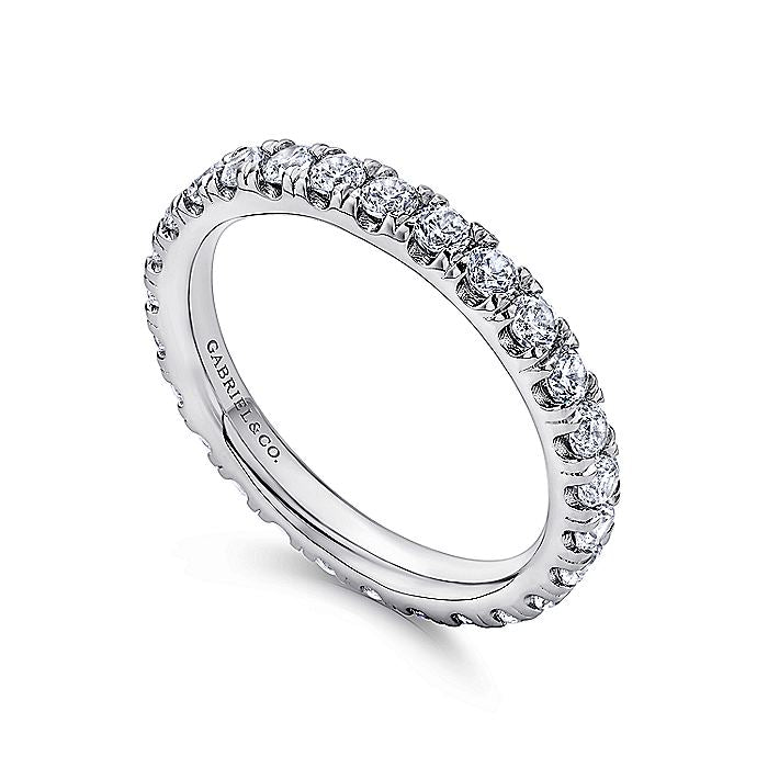 Gabriel & Co. AN11262-5W44JJ 14K White Gold French Pavé Set Diamond Eternity Band